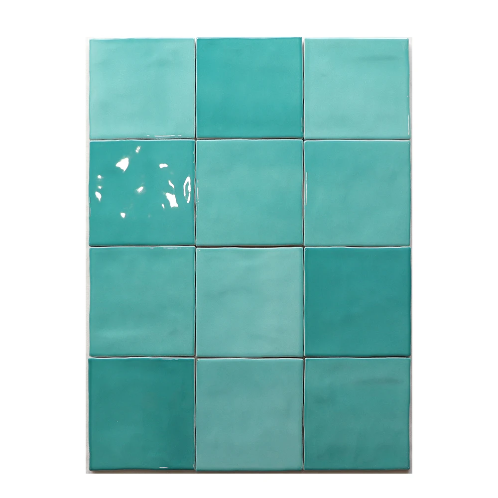 Ocean Blue Rustic Bathroom Wall Tiles Glazed Ceramic Subway Tile 600x600mm Polished with Glossy Finish for Interior Use