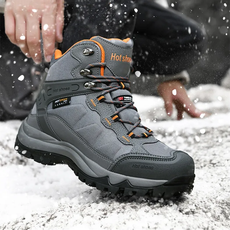 Unisex-adults Waterproof Outdoor Trekking Hiking Shoes Winter Rubber Sole Calf Rechargeable Electrically Heated Thermal Boots