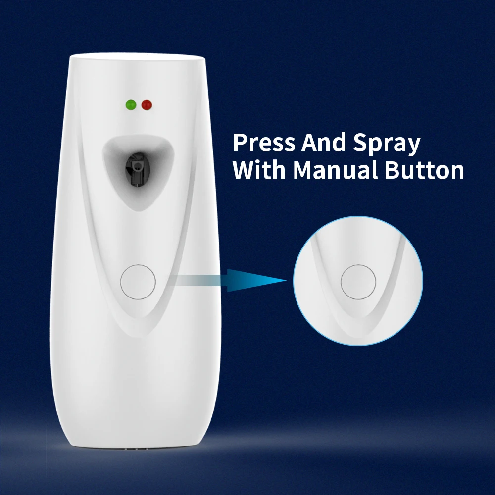 Toilet battery operated aerosol diffuser machine refreshment scented odor automatic spray fragrance air freshener dispenser