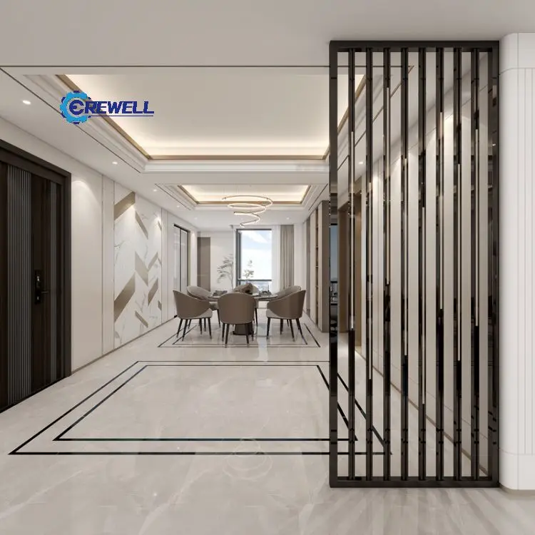 Chinese manufacturer moveable classy glass partition newest luxury powder coating room divider for villa