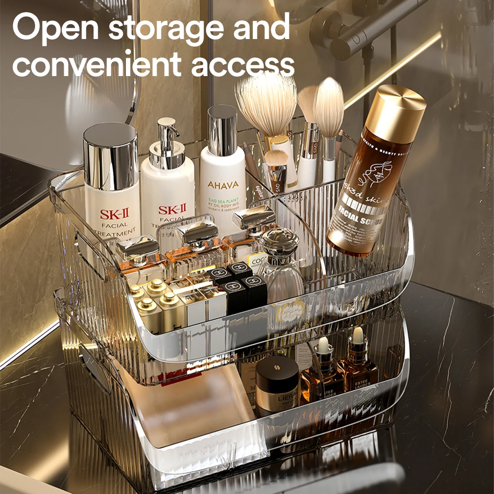 CHENGYAN Hot Platice Material Makeup Storage Boxes for Household Storage Container With Blockes Cosmetics Storage Box