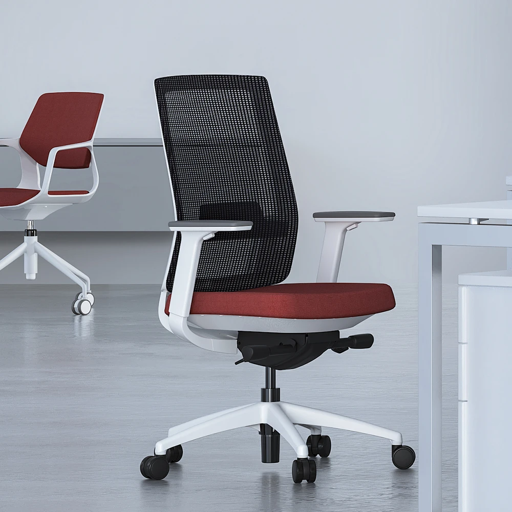 Modern Style Office Mesh Chair With Adjustable Lumbar Support Swivel Mesh Office Chair