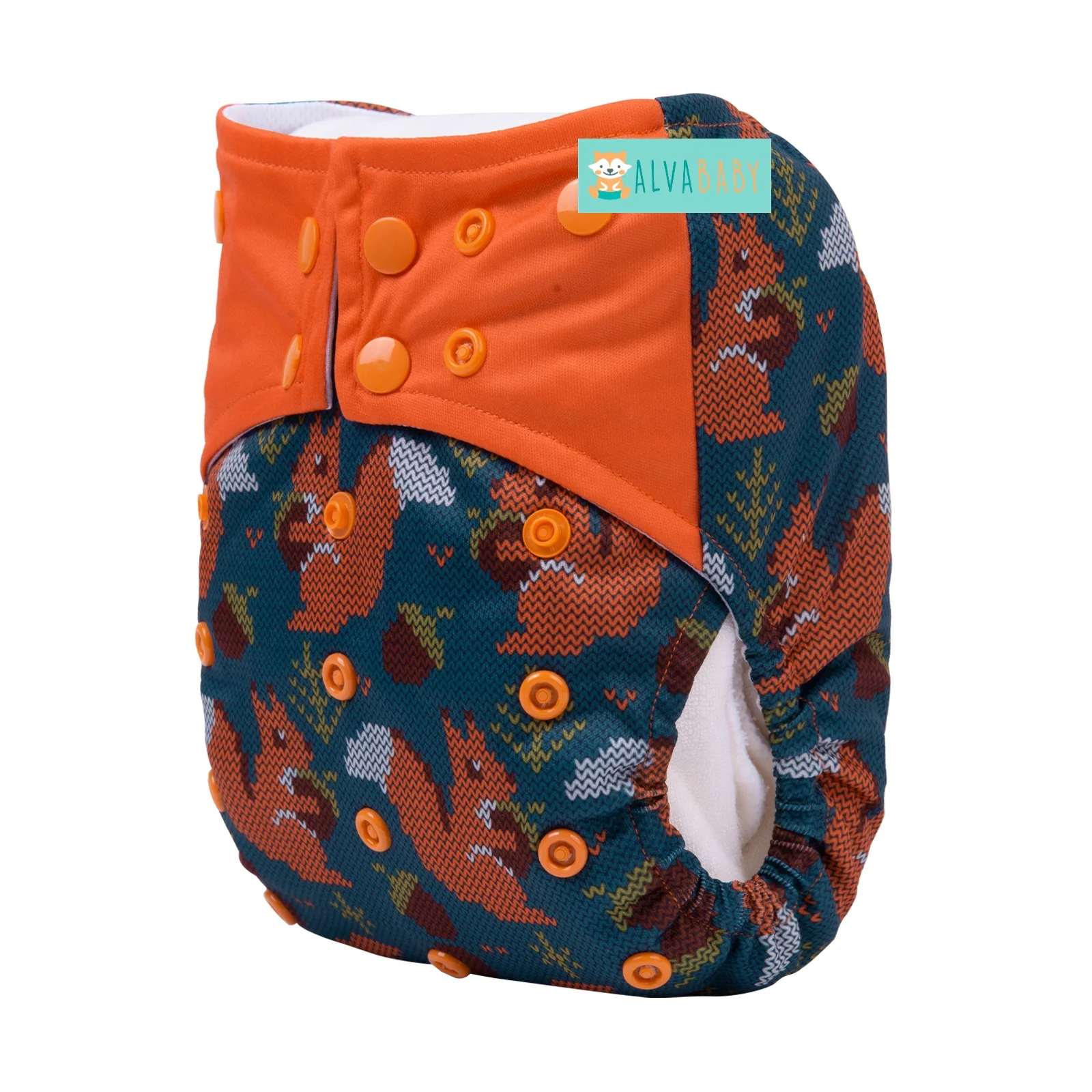 ALVABABY eco-friendly cloth nappy waterproof  washable diaper birds-eye reusable cloth diaper