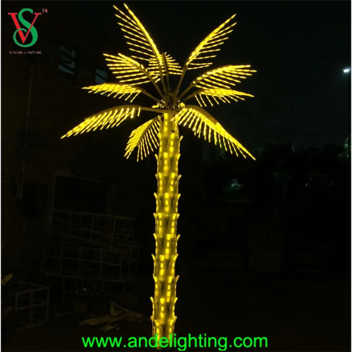 Wholesale quality customized outdoor waterproof led coconut palm tree light southeast Asian style artificial plant