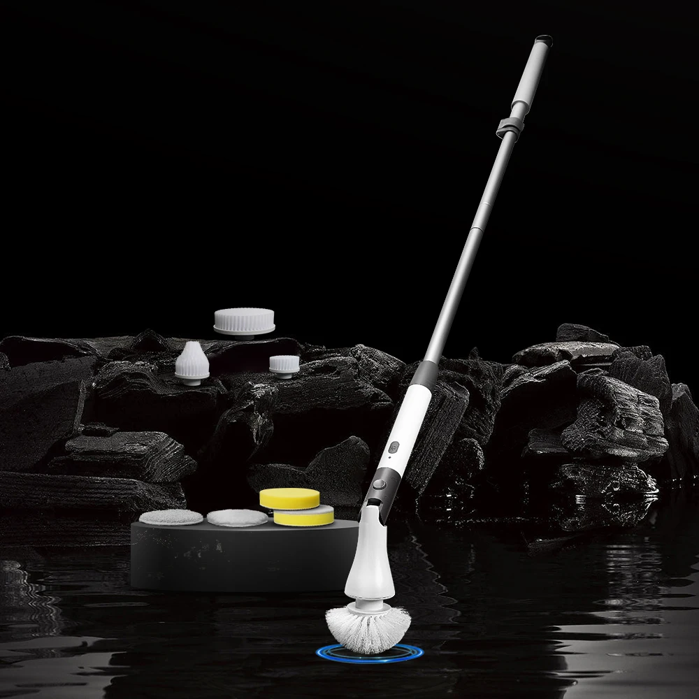 IPX6 Waterproof Electric Spin Scrubber Cleaning Brush Cordless Electric Brush with Adjustable & Detachable Extension Handle