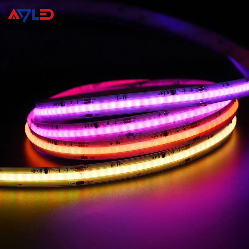 Full Color Dream Color  RGBIC COB Led Rope Light 630 Chips 12mm DC12V 24V  Programmable Addressable RGB COB Led St