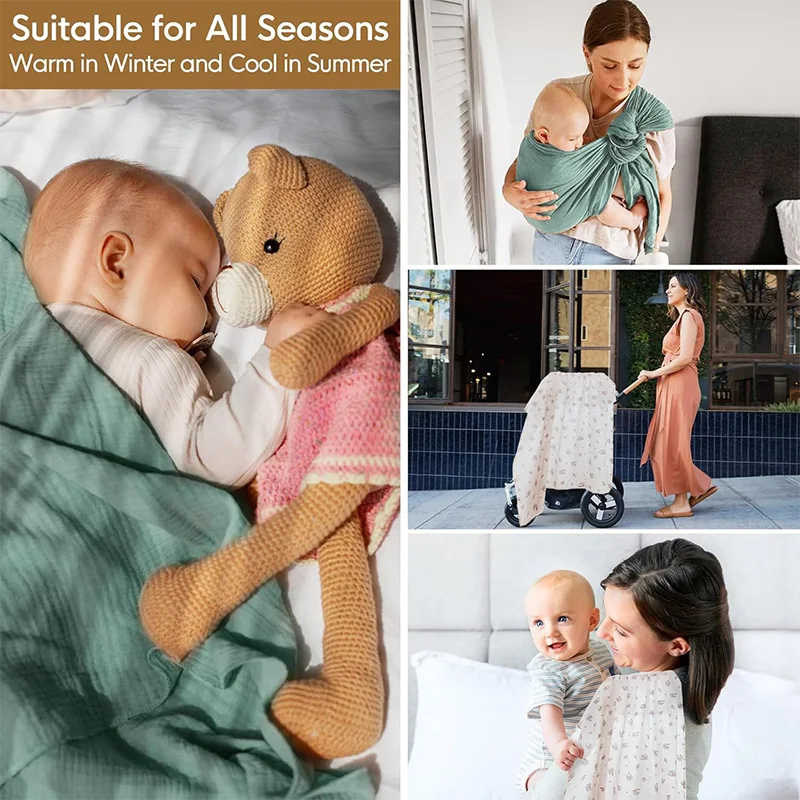 2 Layers Bamboo Muslin Swaddles Wholesale Newborn Swaddle Wrap Receiving Blanket Baby Muslin Swaddle Blankets