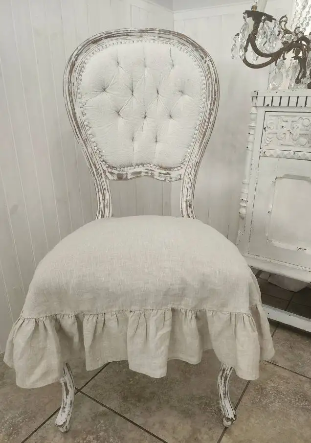 Solid  Dining Room Upholstered Cushion Solid Chair Cover Removable Slipcovers with Washable Furniture Protector