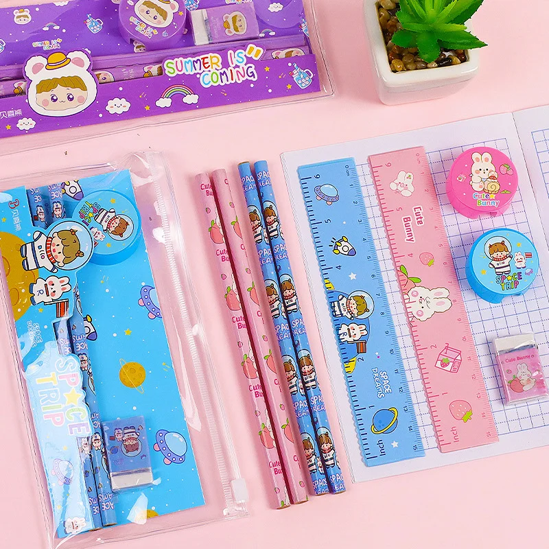 Original Astronaut Stationery Set Five-Piece Pencil Gift Set for Primary School Students Wholesale Usage for Office