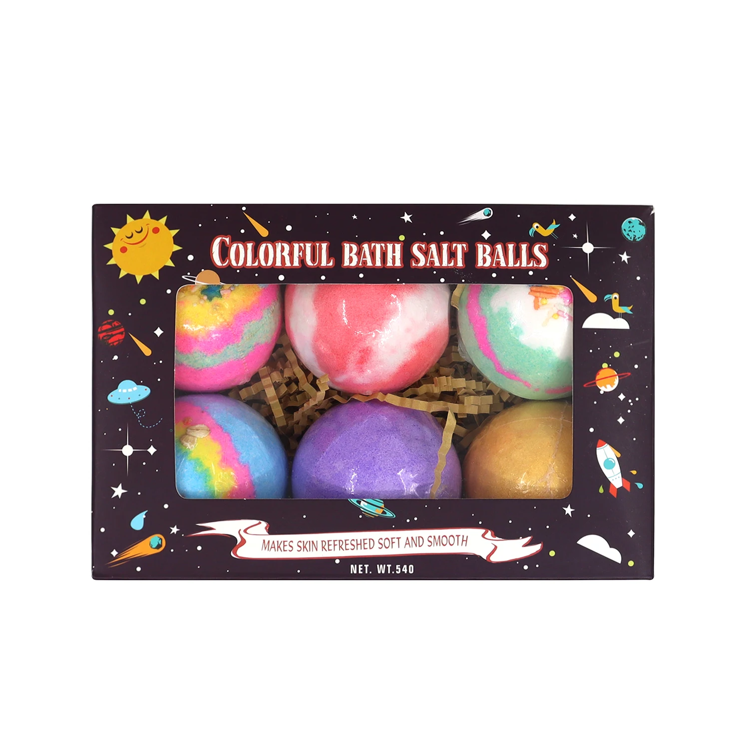 Wholesale Private Label 100% Natural Bath Bomb Fizzy Powder Organic Gift rainbow ball shape 6 bath bombs set new arrival