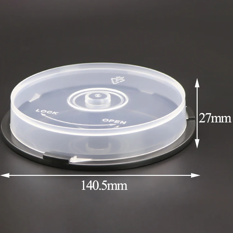 Store 10 CDs DVDs Blu-ray Discs Cake Box with Integrated Spindle Storage Plastic DVD-R Spindle Box Blank Packaging CDr/DVDr Cake