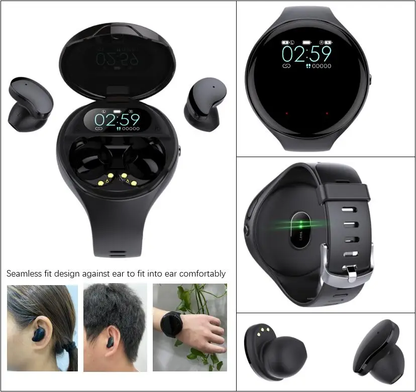 smart watch 2 in 1 wireless earphone