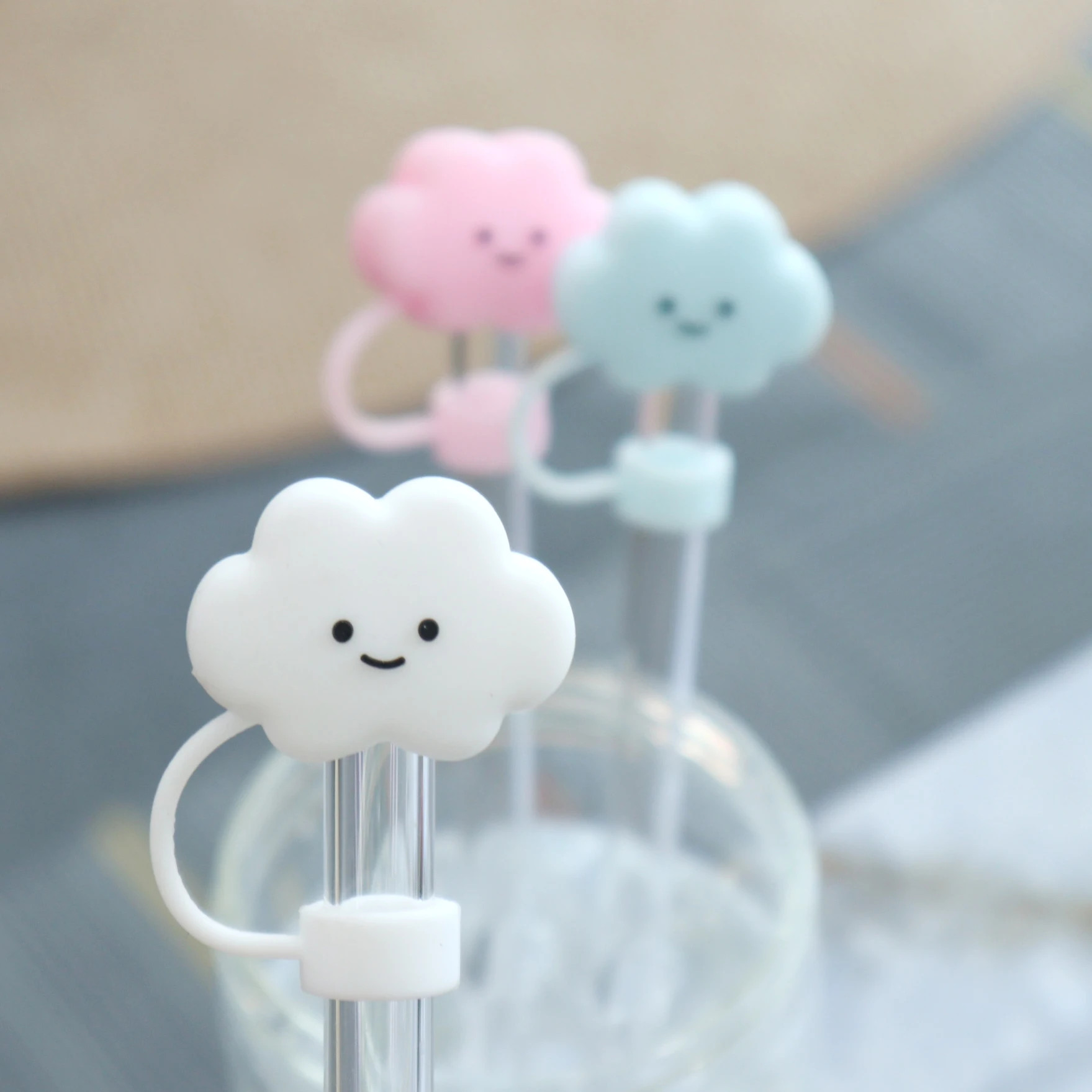 National Logo Straw Cap Set Compatible Cups Fits 10mm Straws Nature Cap Reusable Silicone Straw Cover