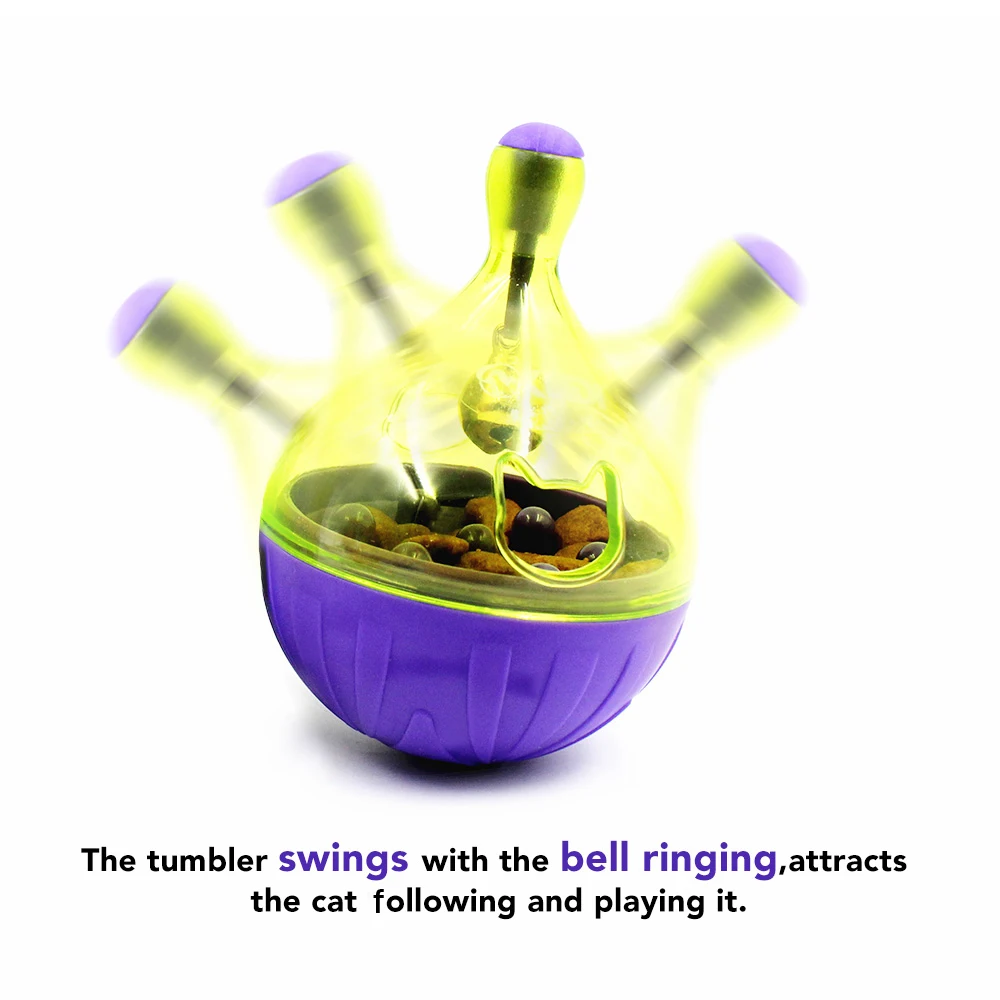 Pet Leaky Treat Ball Feeder Cat Snack Interactive Tumbler Dog Toy