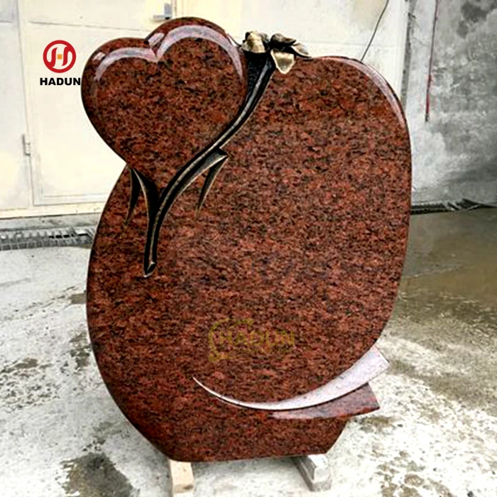 Red And Black Polished Large Granite Modern Monuments Tombstone And Headstone Memorial Stone Rectangular Shaped Funeral purpose