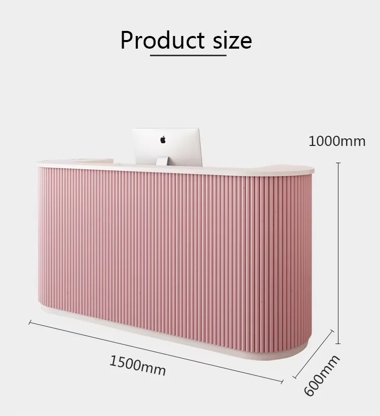 Wooden nails Custom Spa Pink Modern little white very high quality front desk beauty salon reception desk