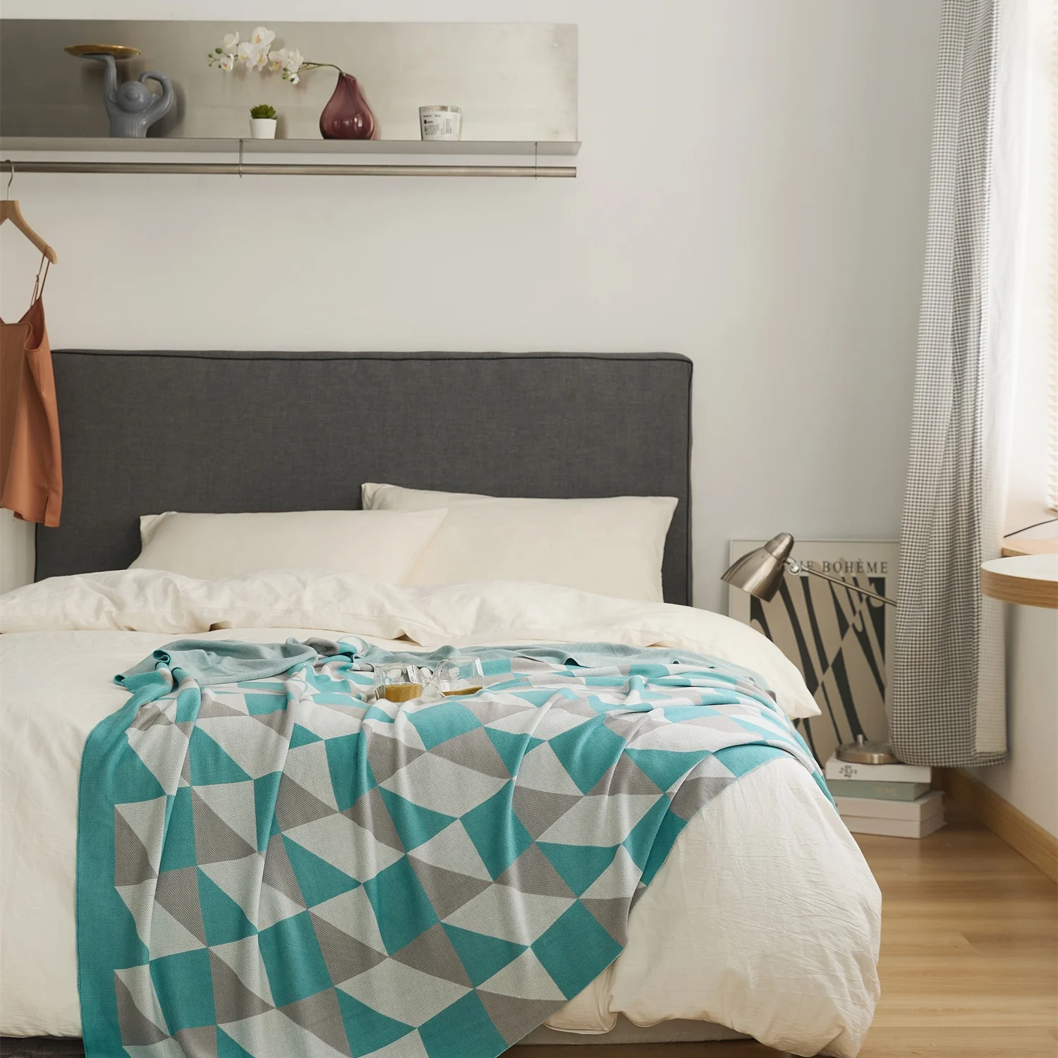 Soft Cool 100% Bamboo Fiber Knitted Throw Blanket for Home Sofa Decoration Warm Travel Summer Spring KLS