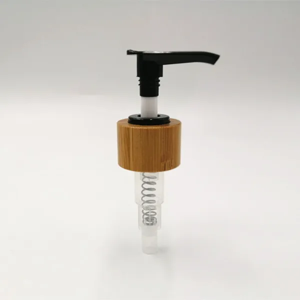 Up-down lock system bamboo lotion pump for cosmetic packaging on bottle