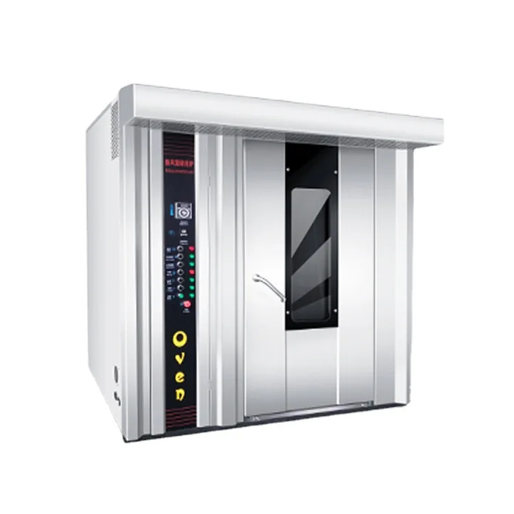Industrial Commercial Automatic Bread Production Machine 32 Trays Gas Diesel Electric Bread Rotary Oven for Bakery