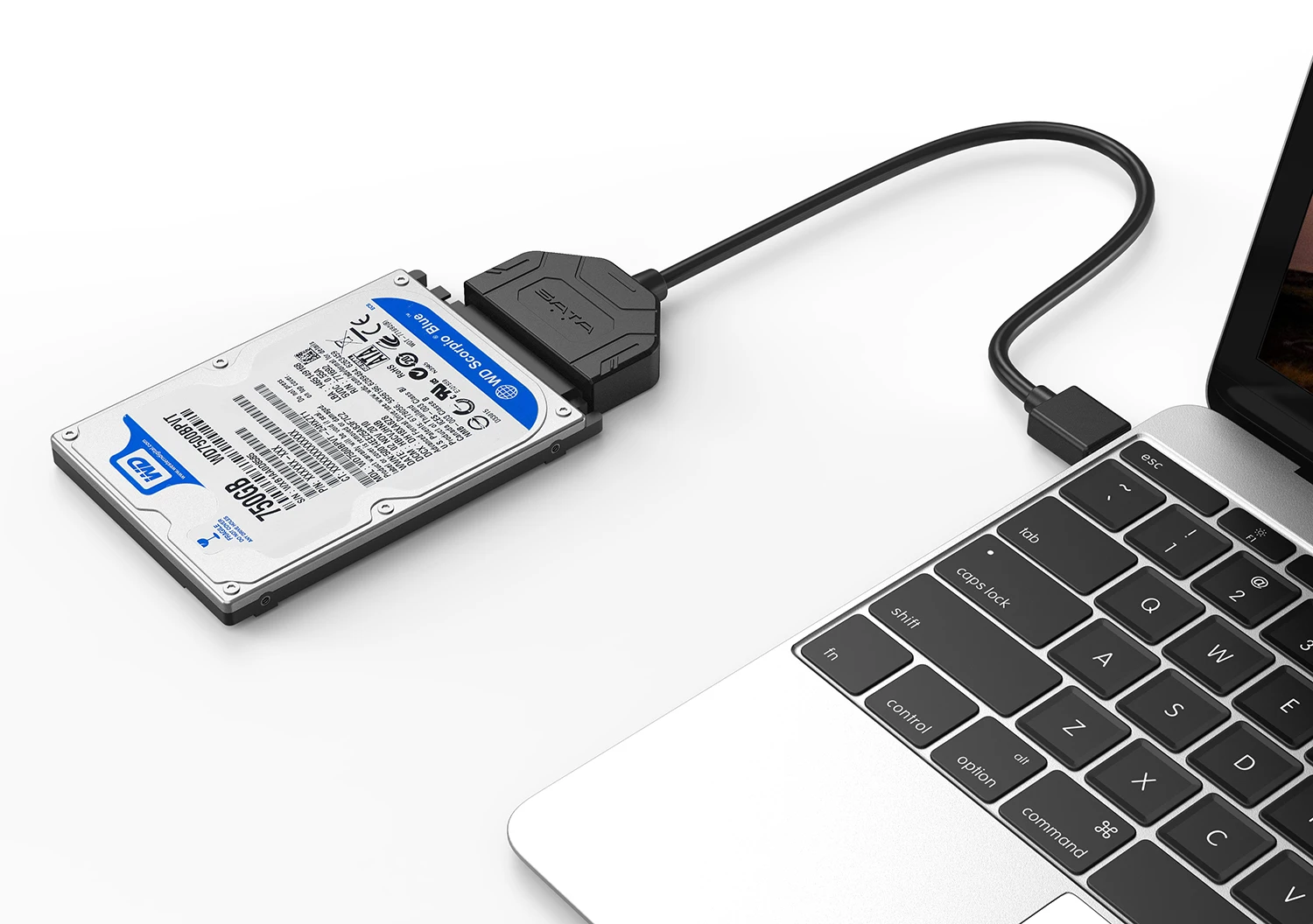 
USB3 to SATA III Cable 2.5 Inch SATA to USB-C 3.0 Adapter 22 Pin 7+15 HDD SSD Cord Support UASP Serial ATA to USB Type-C 