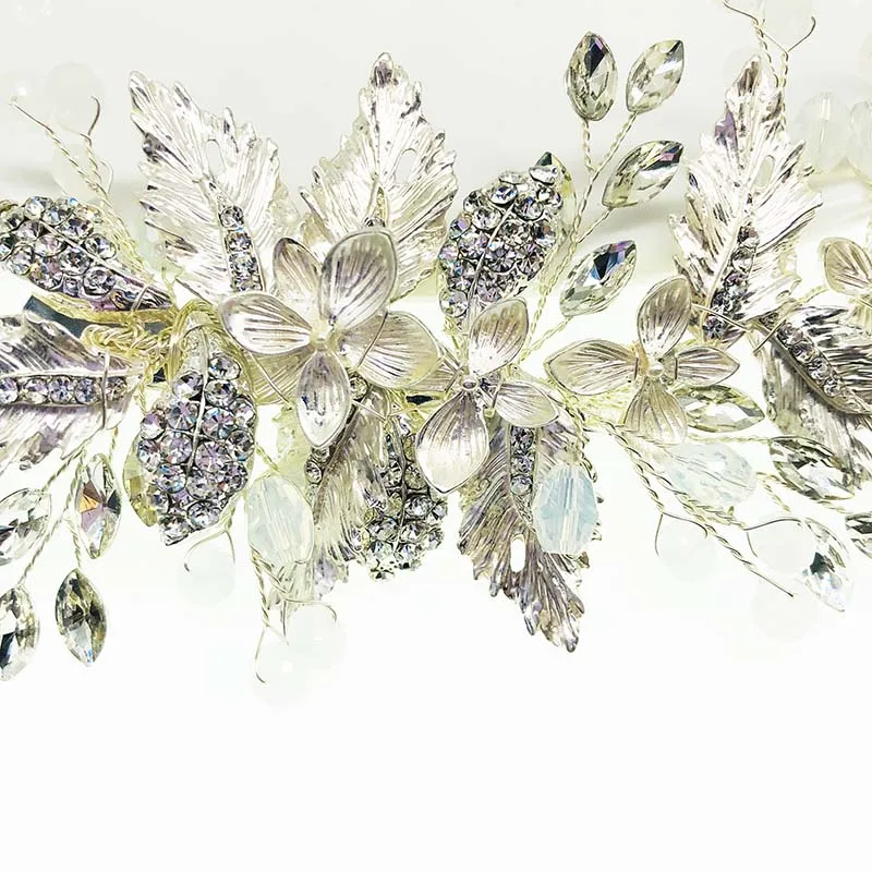 SHSS3015 Fashion Handmade Alloy Flower Wedding Accessories Pearl Crystal Bride Hair Comb