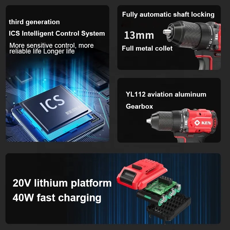 Wholesale Industrial Grade High Power Brushless Lithium Electric Drill Cordless Hand Drill Multifunctional Electric Screwdriver