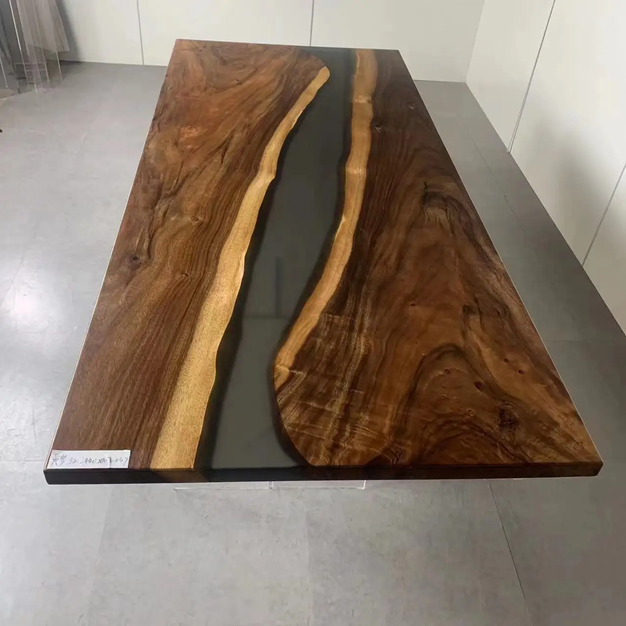 Kitchen furniture matt finish epoxy table top live edge wood slabs river table