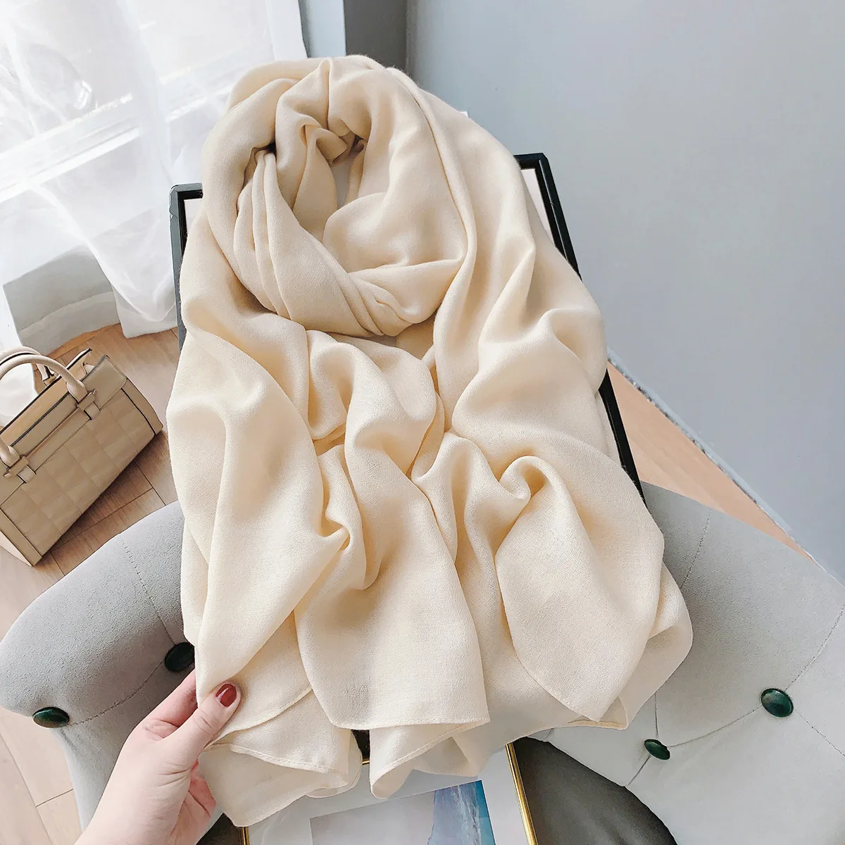 New Arrival Muslim Headscarf Shawl Solid Color Soft Feeling Cotton Viscose Long Hijab Scarf For Women Girls