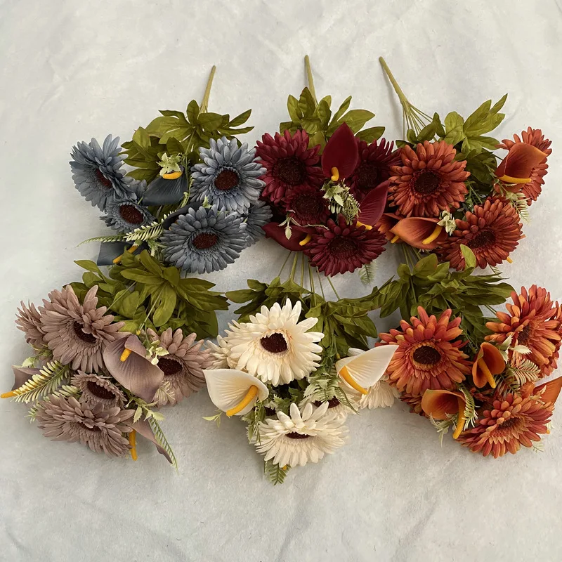 Wholesale Fake Flowers 11 Head Autumn Chrysanthemum Artificial Flowers For Wedding