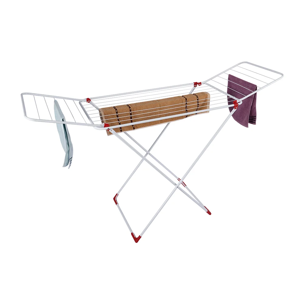 Indoor Outdoor Metal Standing Laundry Clothes Hanger Rack Hanging Cloth Drying Rack For Balcony