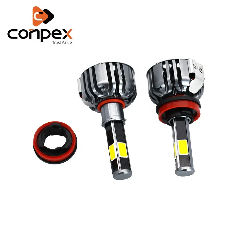 Conpex OEM & ODM 3000k 4500k Auto Lighting System 4 Sided 6000k H11 Car LED Headlight bulbs