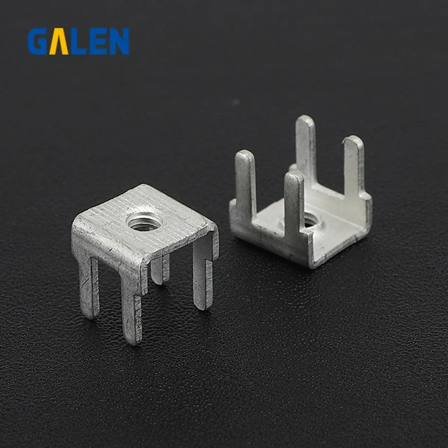 Pcb-1 soldering terminal M3M4 tin plated pure copper tinned screw terminal four pin pcb welding tab terminal