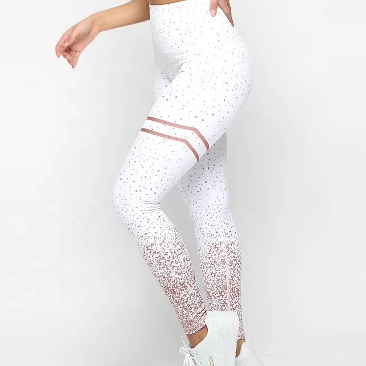 2022 New Apparel Unique Shiny Nylon Girl Gym Leggings High Quality Print Butt Scrunch Pants With Fitness OEM Customized