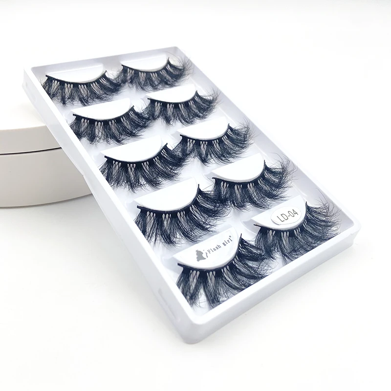 LD series hot 8 styles Fluffy Faux Mink Lashes  5d wholesale Vendor Own Brand  Long 5pairs Mink Eyelash