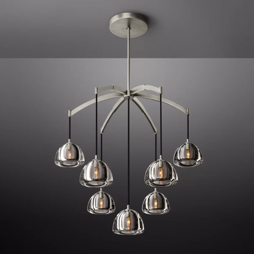 Luxury Modern Gold Glass Crystal Chandelier Indoor Living Room Hanging Lighting For Hotel Bedroom Pendant Lights Chandeliers