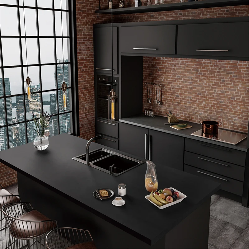 Guanmay Engineered Big Size Sintered Stone Black Slab Polished Matte 12mm Black Sintered Stone