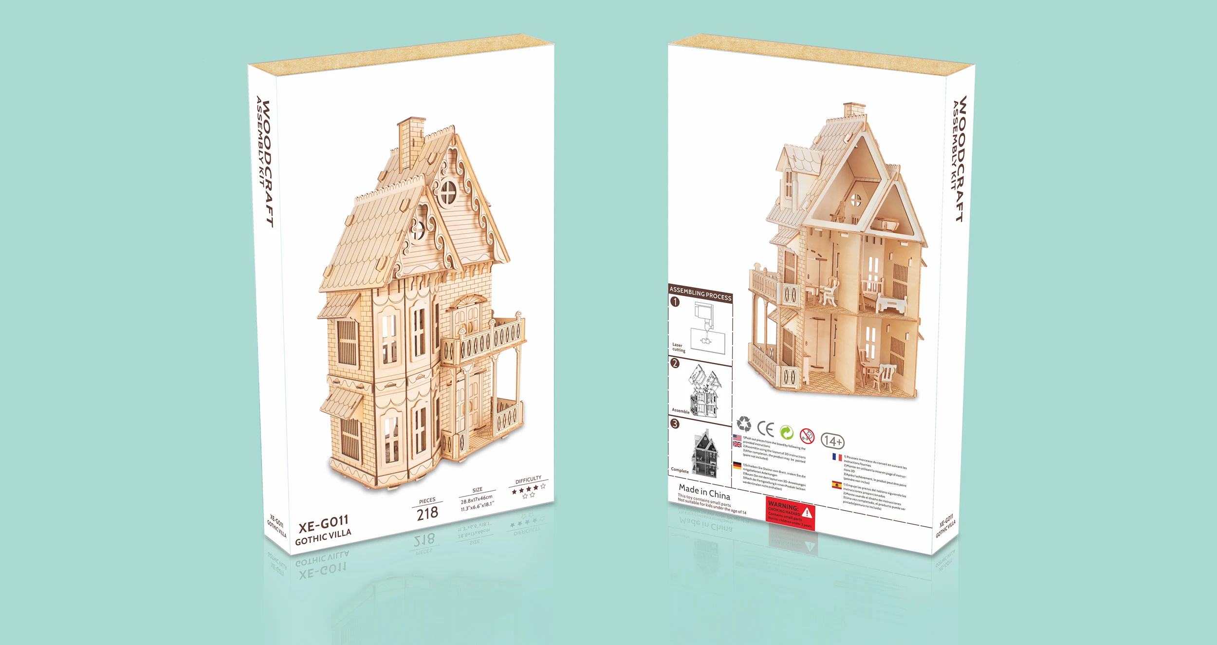DIY Wooden Model Toys STEM Porject GOTHIC HOUSE 3d wooden jigsaw puzzle 3d puzzle diy toy