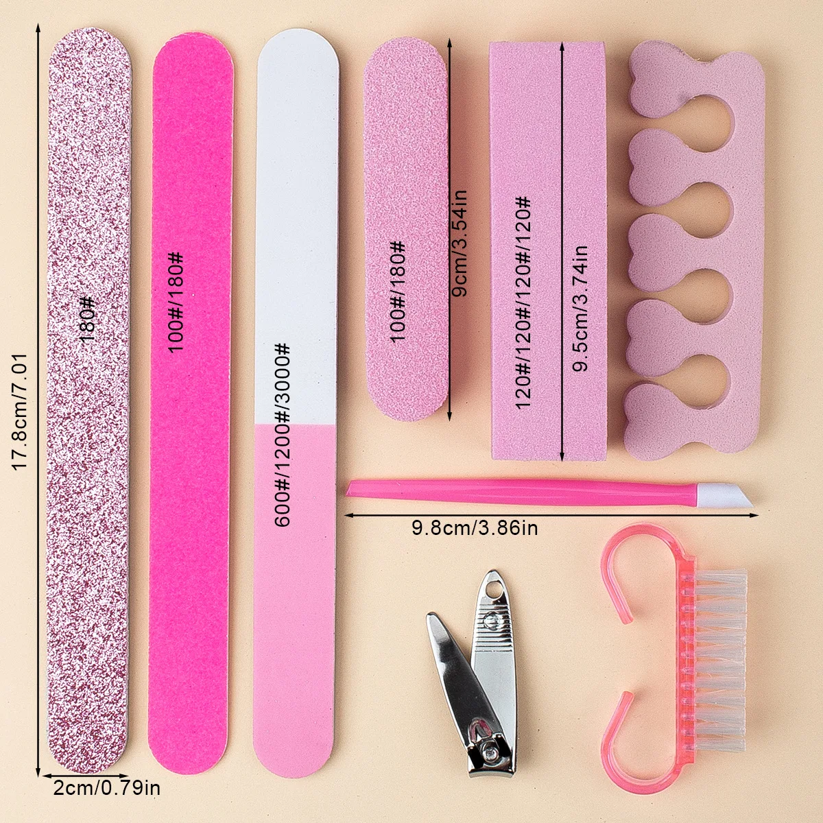Wholesale Nail Care Tools Sanding Paper Nail File Manicure Salon Pedicure Sponge Nail Clipper Foot Care Set