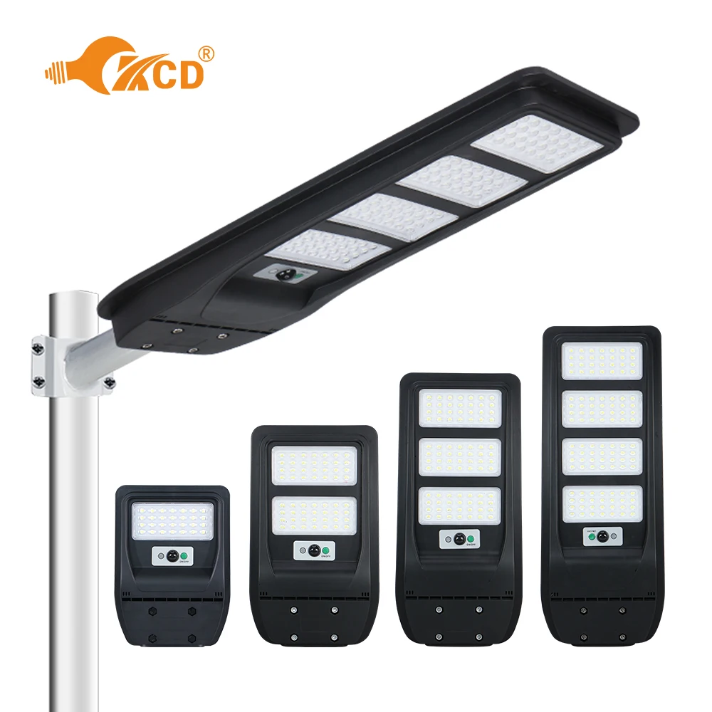 KCD Motion Sensor Bifacial Automatic 60w 120w 400w 300w 1000w All-In-One Solar Induction Street Lamp Outdoor Street Solar Lights