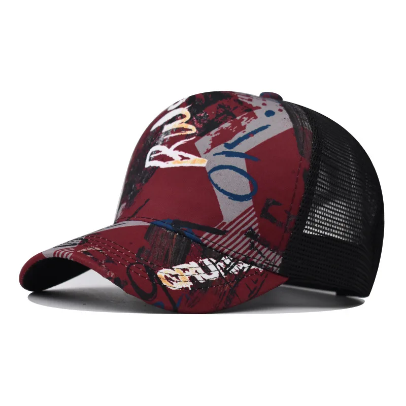 Cheap Sun Visor Snapback Hip Hop Mesh Hats Custom gradient Trucker Cap