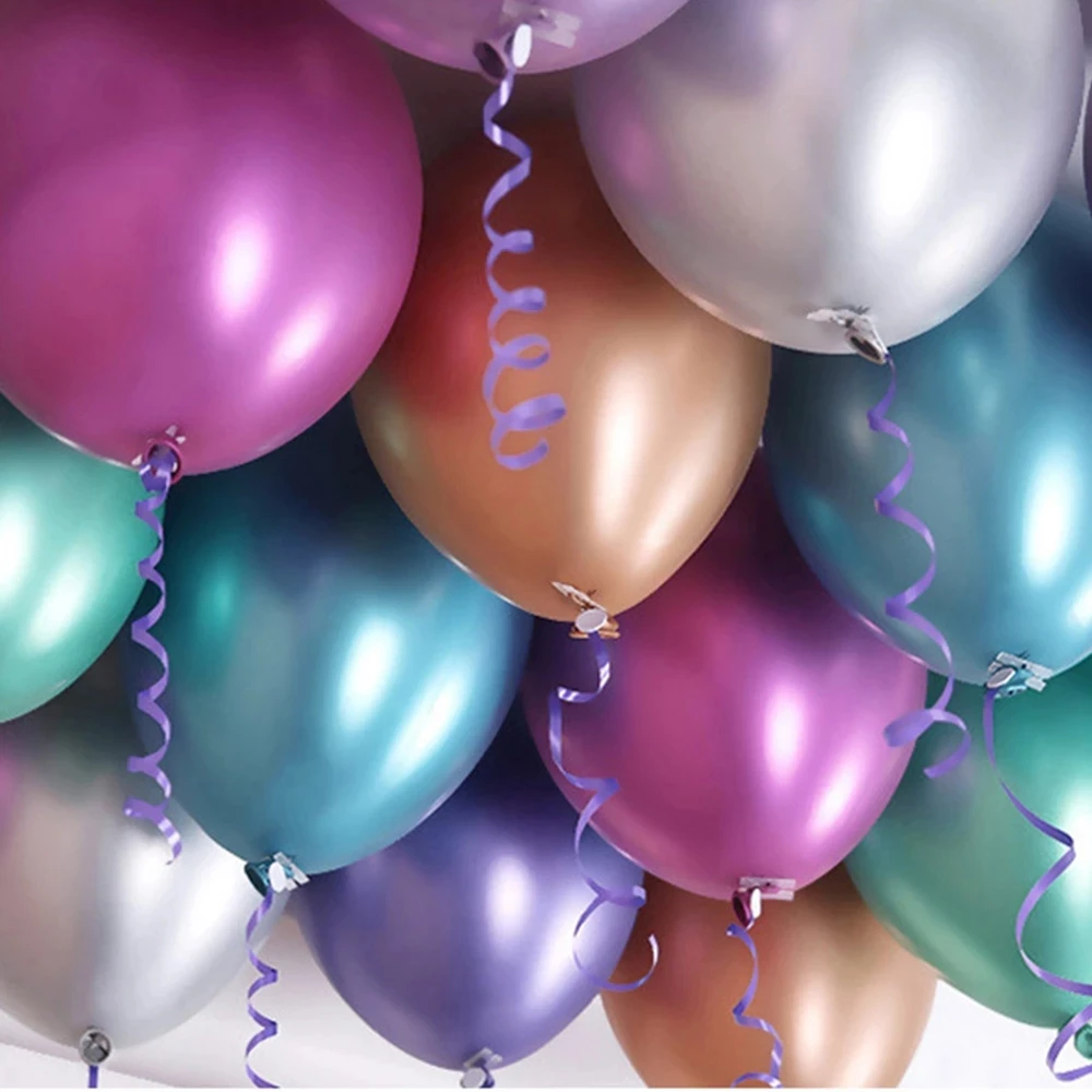  Golden Metal Chrome-plated Latex Balloon 5 Inch Round Helium Suitable For Wedding Graduation Baby Shower Birthday Party