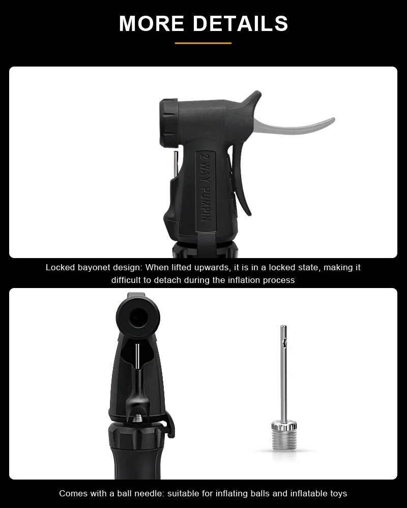 RIDERACE Bicycle Pump Schrader Presta Valve MTB Road Bike Hand Air Pump Outdoor Riding Tire Inflator For Ball Cycling Equipment