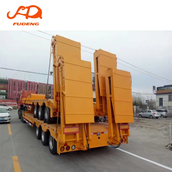 2021 lowboy semi trailer 3 axles 80ton steel material lowbed truck trailer for sale