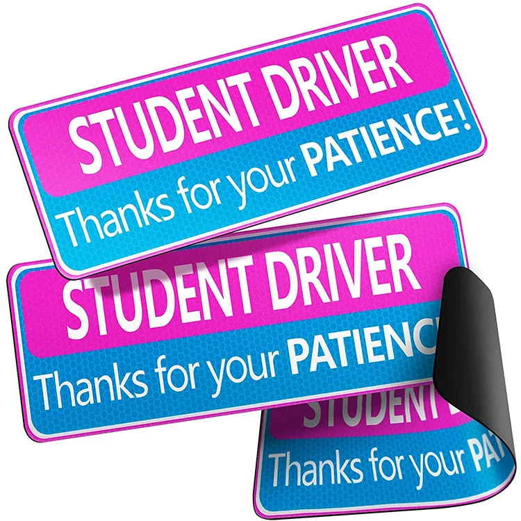 Highly Reflective Caution Student Driver Magnet Warning Sign For Road Vehicle Safety Car Wrap Vinyl Decal Sticker