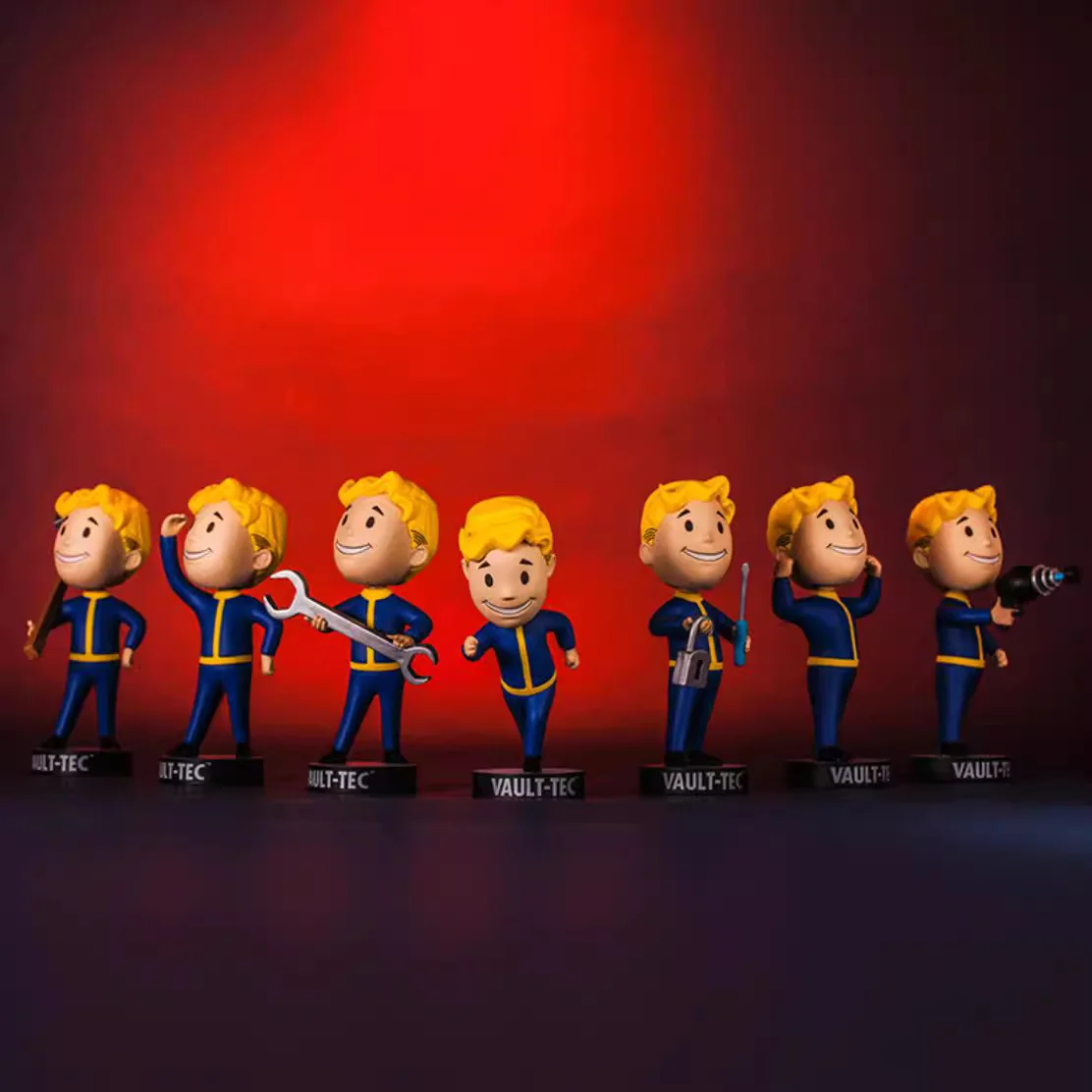 hot sell 28 style Classic Games Vault Boy Figure Toy With Box Fallout 4 1 2 3 Figure Q Version Cute Cartoon Model Doll