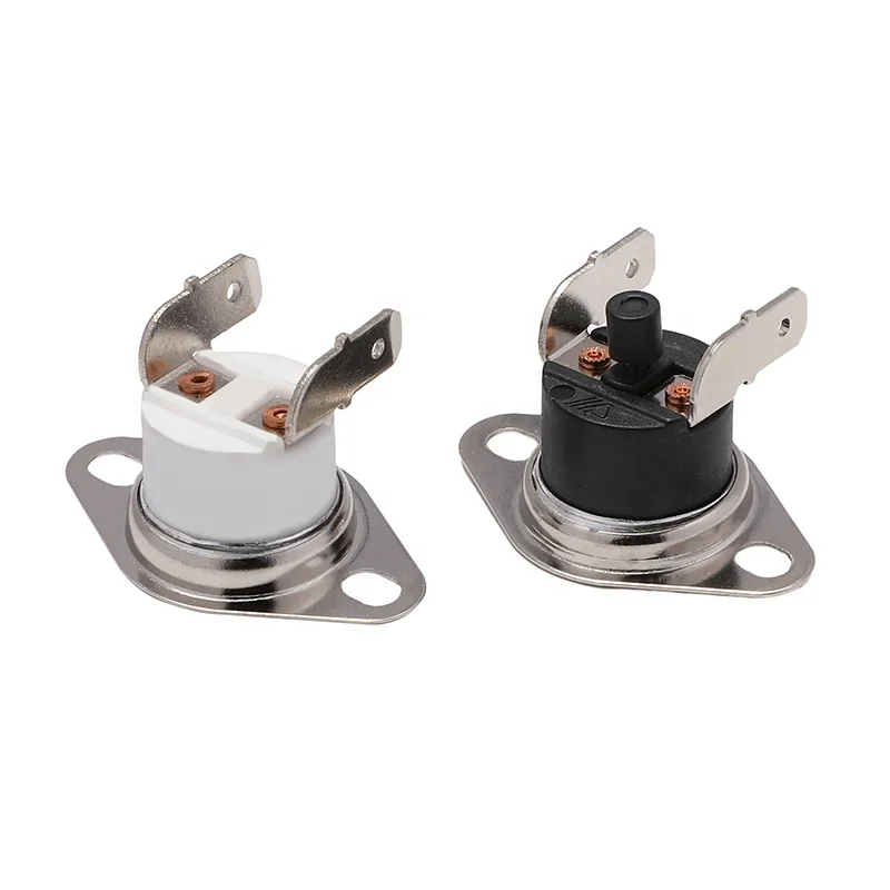 KSD301 Bent Foot Snap-Action Fixed Temperature Thermostat Ceramic Housed for Heater Over-Temperature Control and Protection