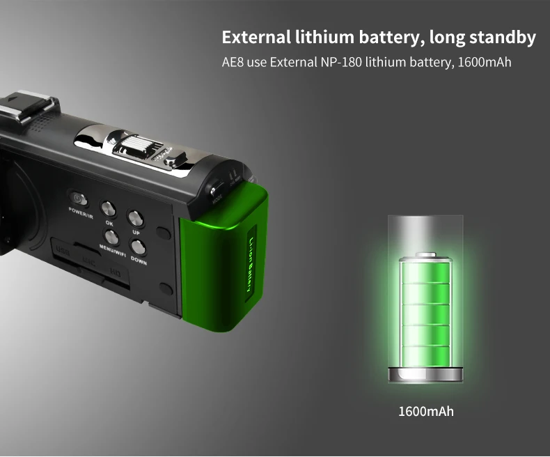 
AE8 Digital 4K UHD Cheap Camcordrers Hunting Vlog Infrared Night Vision Wifi Video Camera 