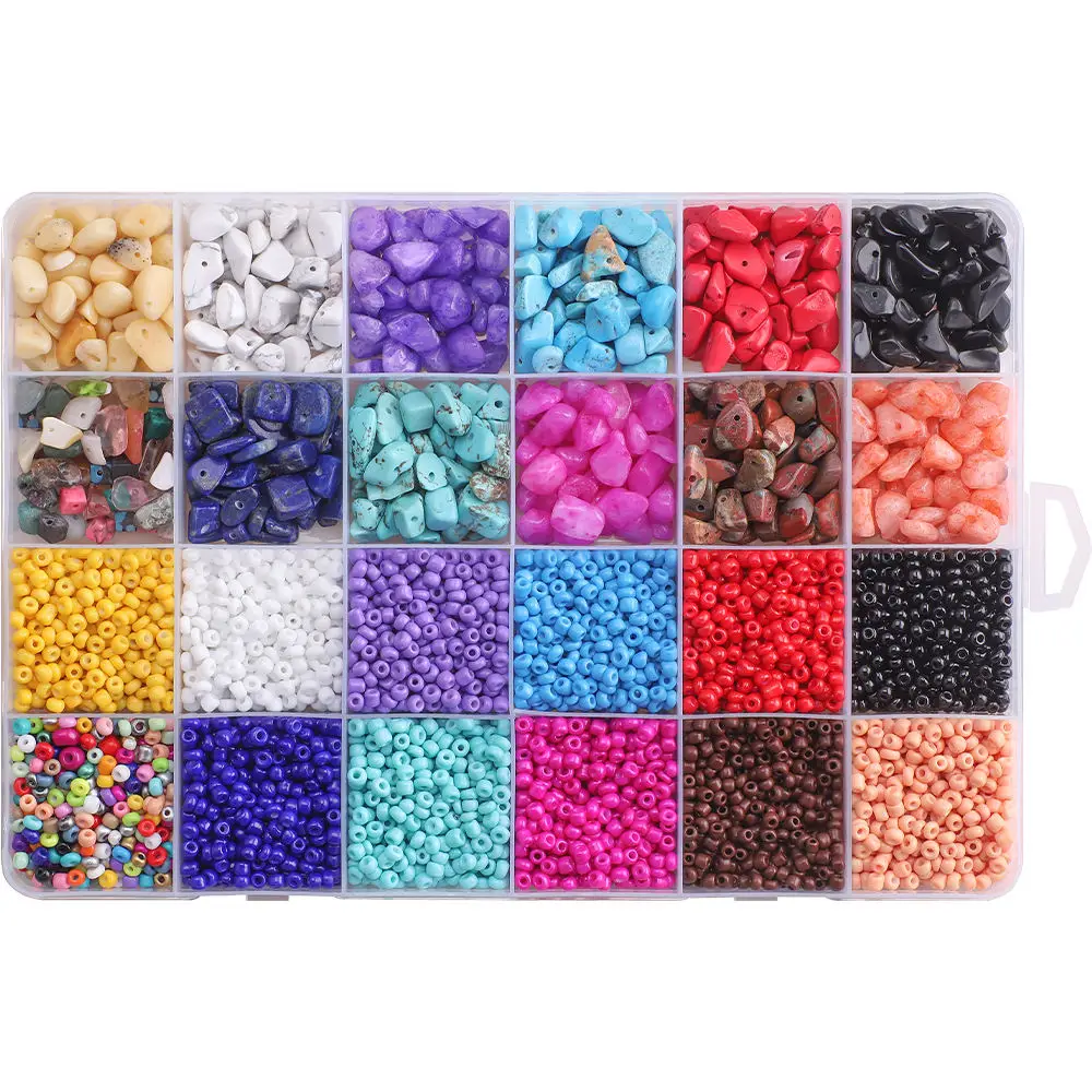 Wholesale Various Styles Of Natural Stone Gravel Loose Beads 3 Mm Glass Seed Bead Necklace Ceramic Beads For Jewelry Making