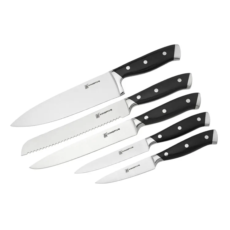 
High Quality 6PCS Stainless Steel Knife Set With Block Customized Logo Kitchen Knives Set 