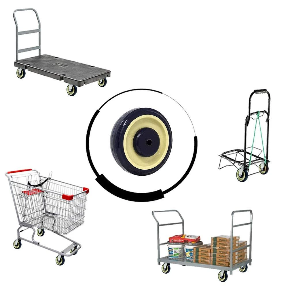 SQ Castor shopping cart PU caster wheel polyurethane Supermarket Trolley wheels
